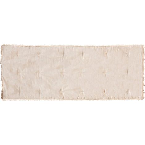 Atmosphera – Matelas de sol déco 60x180cm – Coton et polyester – Assise confortable – Finition 18 points de couture – Poids 0,675 kg – Couleur ivoire (1/2)