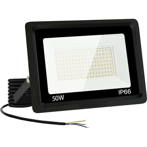 Faretto LED da esterno, 100-265 Volt, faretto LED, corpo in alluminio, faretto da esterno impermeabile, alta luminosità, proiezione lineare, non necessita di spina, 50 Watt (1/5)