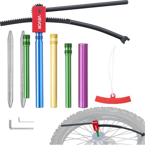VEVOR Desmontadora de Neumáticos para Motos de Cross, Compatible con Ruedas de 406 a 533 mm, Adaptadores de Eje de 15-25 mm, Cambiador de Neumáticos de Motocross con Palancas, Funda Protectora (1/5)