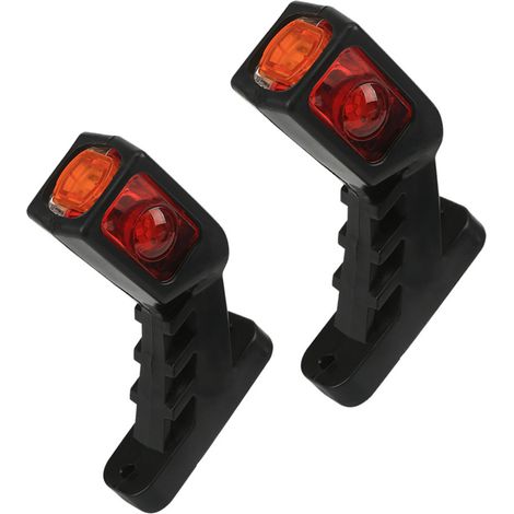 2 x 9 LED-Seitenmarkierungsleuchten, Anhänger-Seitenleuchte, 24 V, drei Seiten, drei Farben, Warnung, gelb, weiß, rot, Licht für LKW, Wohnmobil, Wohnwagen