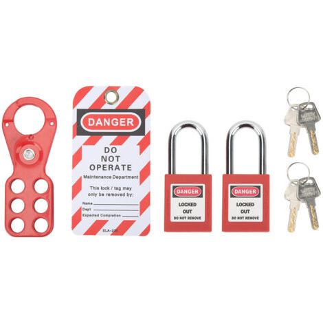 Kit de verrouillage avec cadenas à loquet de sécurité, clés d'étiquette Loto inviolables pour équipement industriel, manille de 1 po/25mm