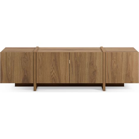 Meuble TV 4 portes en bois 180cm - Bois foncé - Nicole (1/5)
