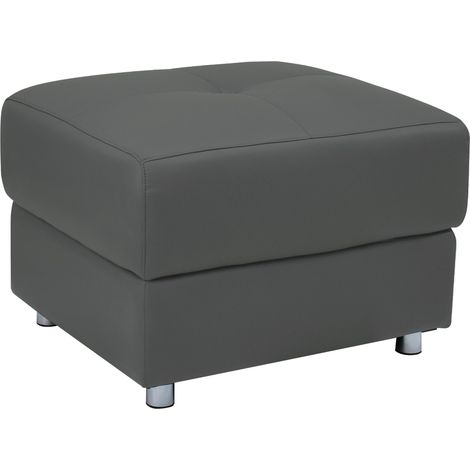 Pareli-Ottoman Cuir Gris (1/4)