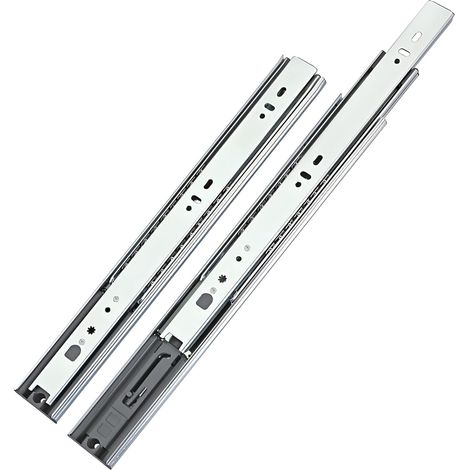 Push to Open Coulisses à Rebond pour Tiroirs Pousser pour Ouvrir 350 mm avec Roulement à Bille Extension Totale de Tiroir Glissière de Tiroir Capacité de Charge 35kg (1 set) (1/5)