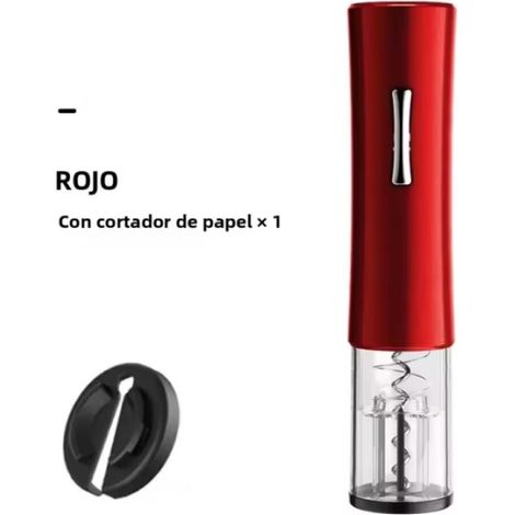 Ouvre-porte électrique rouge avec coupe-film et tournevis pour bouteilles de vin, accessoires de cuisine automatiques intelligents, (1/5)