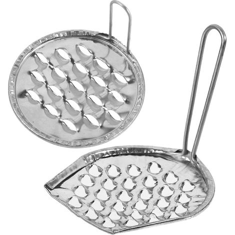2 spatules à racler la gelée de haricots, les nouilles froides et les en-cas en acier inoxydable-8x8cm-Silver (1/4)