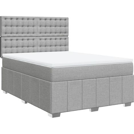 Maison Exclusive - Giroletto a Molle con Materasso Grigio Chiaro 140x200cm Tessuto (1/5)