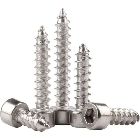 Vis Autotaraudeuses Acier Inoxydable Cylindriques Hexagonale Tête Vis a Bois Clous Vis Six Pans Creux M4 M5 M6 (1/3)