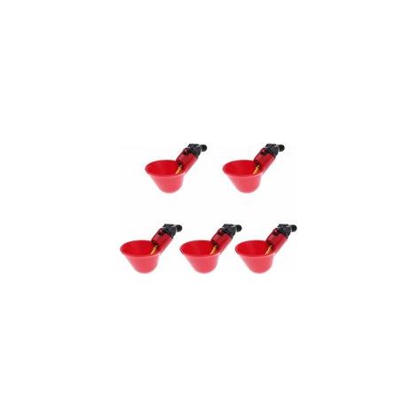 Lot de 5 abreuvoirs automatiques rouges pour poules et volailles – (1/5)