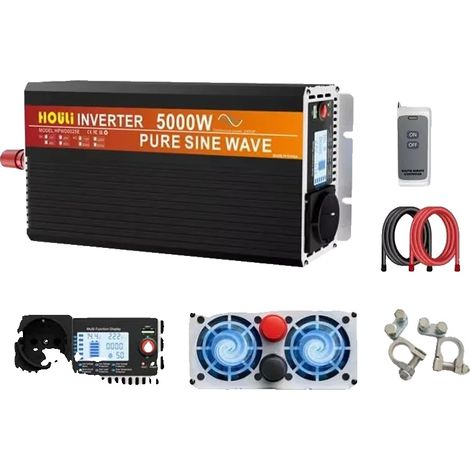 Wechselrichter, reine Sinuswelle, Fernbedienung, 5000W, 12V, 220-230V (1/2)