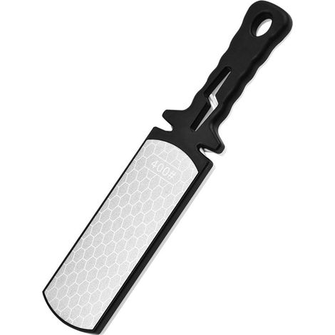 Pierre à aiguiser diamantée, grain 400/1000, portable, affûteur diamanté double face, plaque de meulage 5 en 1 à structure alvéolaire, rainures de cisaillement en céramique (1/5)