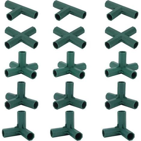 UlisemLot de 15 Connecteurs De Cadre De Serre, Connecteurs d'angle pour Cadre De Jardin Tige d'hélice de 16 mm 4 Types de Support Stable Robuste pour Serre (1/4)