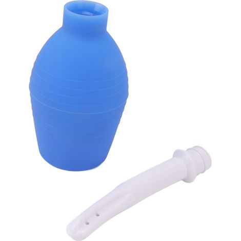 Kit de lavement en silicone réutilisable 310ml bleu - Douche anale et vaginale hygiénique pour hommes et femmes (1/5)