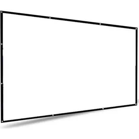 Écran de projection pliable de 100 pouces en polyester infroissable pour home cinéma, salle de classe extérieure et bureau (format 16:9). (1/5)