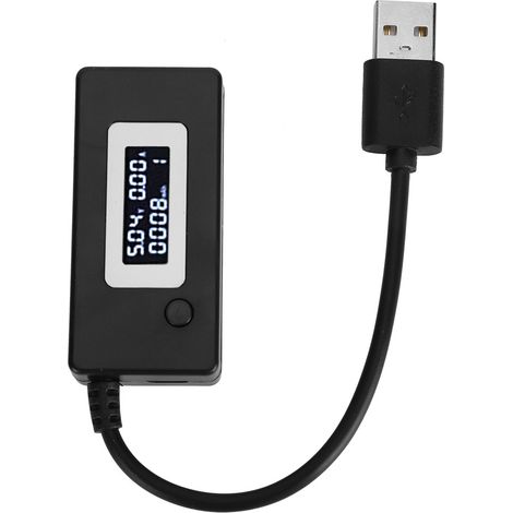 Testeur USB LCD avec Backlight - Mesure Voltage, Courant et Capacité de Charge (4-30V Noir) pour Chargeurs et Powerbanks - Unité unique (1/5)