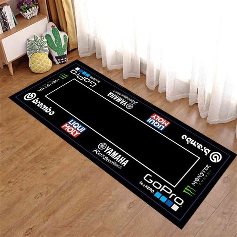 Tapis long en velours cristal, tapis de sol décoratif pour moto, résistant aux taches, à l'usure et facile à nettoyer, tapis de chevet - 40 x 120 cm [Dos en velours cristal à pois]