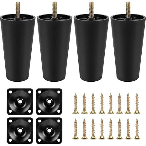 Set mit 4 konischen Sofabeinen aus Kunststoff, Ersatzmöbelfüße, M8-Gewindeschrauben, 15 cm (6 Zoll) (1/5)