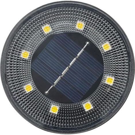 Set mit 8 Solar-Außenleuchten, Solar-Bodenleuchten, IP68 wasserdichte Flachleuchten, helle Solar-Gartenbeleuchtung, Solar-Landschaftsbeleuchtung für den Garten, warmes Licht (1/4)
