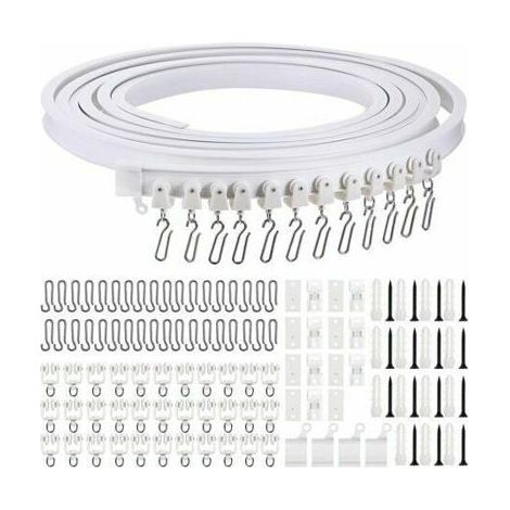 (Mehrere Farben) Flexible Gardinenschiene – LARGEIGHT – 5 m – Gebogen – Metall – Raumteiler (1/4)