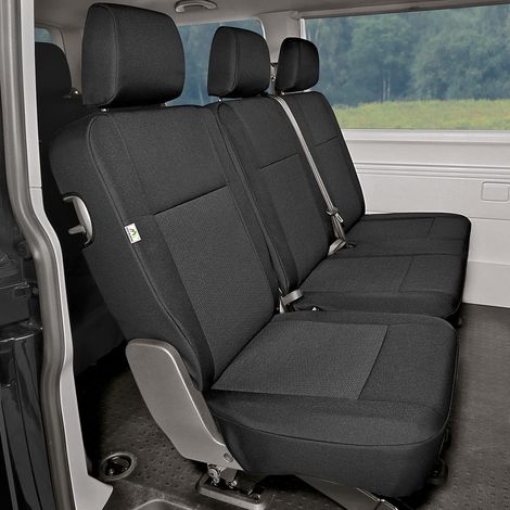 2 Housses de siège, Sur mesure T5 T6, Polyester durable, Pour rangée arrière 1+2, Transporter Multivan (1/2)
