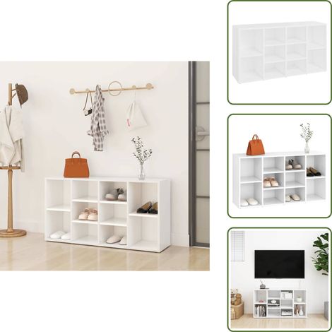 Banc à chaussures Blanc 103x30x54,5 cm Bois d’ingénierie - Meuble Rangement Chaussures - Banc Chaussure Blanc - Rangements Intérieur - Organiseur Chaussures - Stockage Chaussures
