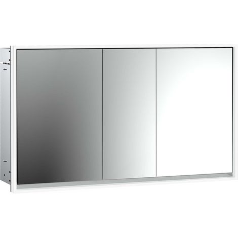 Armario con espejo iluminado emco loft, 1400mm, 3 puertas, modelo