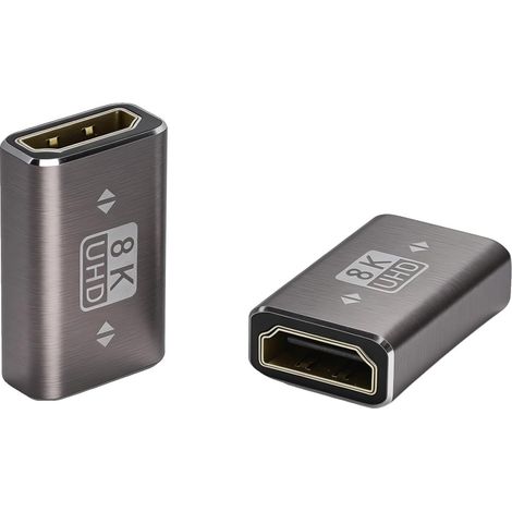 HENGBIRD 8K HDMI-Adapter (weiblich, 2 Stück) HDMI 2.1 Koppler HDMI-Extender für HDMI-Verlängerungskabel Monitor TV Projektor Laptop PC (1/5)