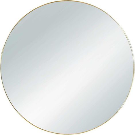 Miroir mural rond 50 cm – Cadre métal or – Design élégant pour décoration intérieure – Idéal pour salon et chambre – Boite A Design