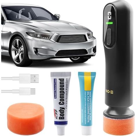 Car Polishing Kit, Polishing Kit with Battery, with 2 Polishing Pads, Cordless Polishers, Glass Oil Film Cleaning Machine, for Car Maintenance (1/5)