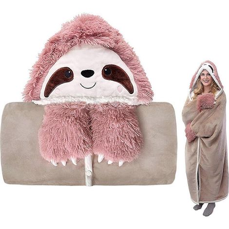 Couverture à capuche paresseux pour adultes - Douce et confortable en polaire peluche (1/5)