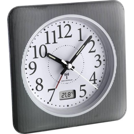 TFA Dostmann 60.1502.10 orologio sveglia radio pilotato grigio e bianco