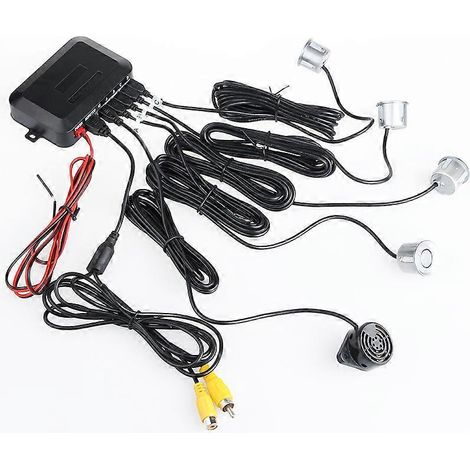 Capteur de stationnement vidéo pour voiture avec radar de recul et 4 capteurs, détecteur de radar Parktronic, capteur de stationnement pour DVD (1/4)