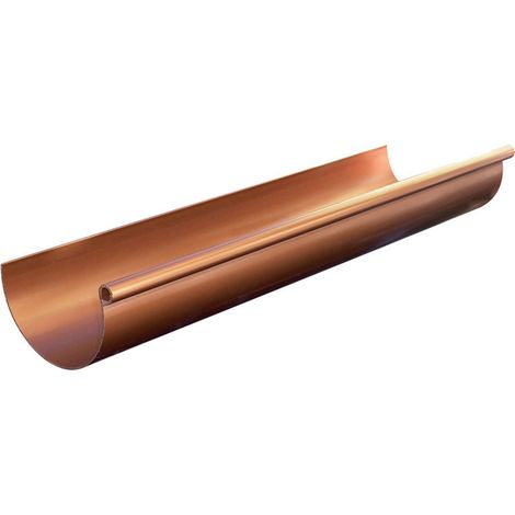 First Plast – Profilé gouttière PVC 25 demi-ronde 4 m – Résistant aux intempéries – Montage facile par collage ou joints – Aspect cuivre