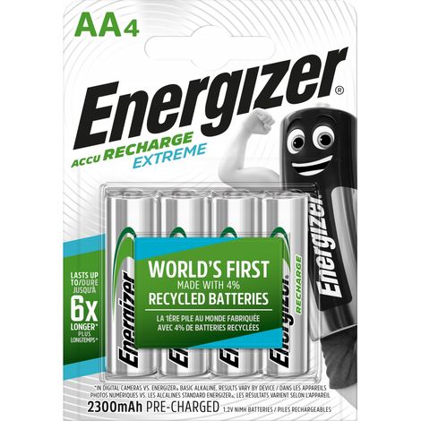 Energizer Accu Recharge Extreme 2300 AA BP4 Batteria ricaricabile Stilo AA Nichel-Metallo Idruro (NiMH)