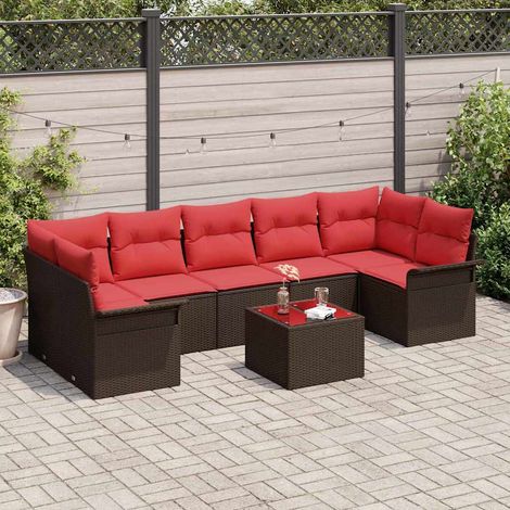 vidaXL Set Divano da Giardino 8 pcs Marrone polyrattan (1/5)