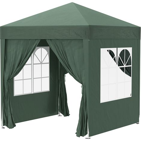 Gazebo Pieghevole 2x2m in Metallo e Poliestere Verde (1/5)