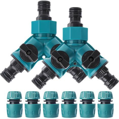 Zweiwege-Wasserspender, 3/4"-Zweiwegeanschluss mit 1/2"-Schlauchverbinder, Wasserhahnadapter, Wasserspender-Set (1/5)