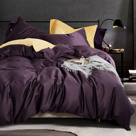 Parure de lit 3 pièces réversible avec Housse de Couette et Deux taies d'oreiller Assorties en Coton pour lit Double/Grand lit (228,6 x 228,6 cm) (1/5)
