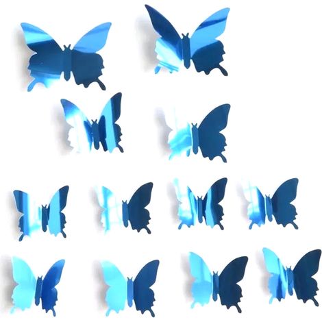 Papillon Mural Autocollant - Décoration Murale 3D Papillons en Plastique - Pour Chambre Enfant Salon Nurserie - 48 Pièces (1/5)