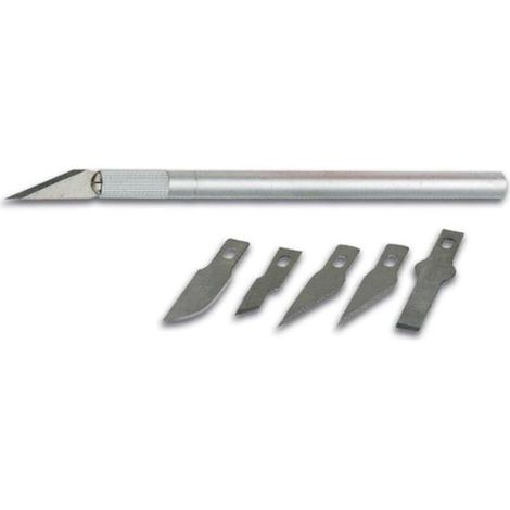 Cutter De Précision - 145 mm - Pour Découpe Fine En Intérieur Et Extérieur - 5 Lames Incluses (1/2)