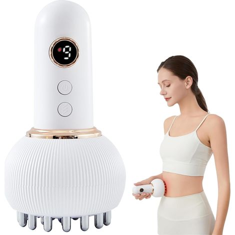 brazos, calor, luz, para piernas y vibración, ayuda a reducir las estrías y la celulitis, y el abdomen dispositivo de modelado corporal con microcorriente (1/5)