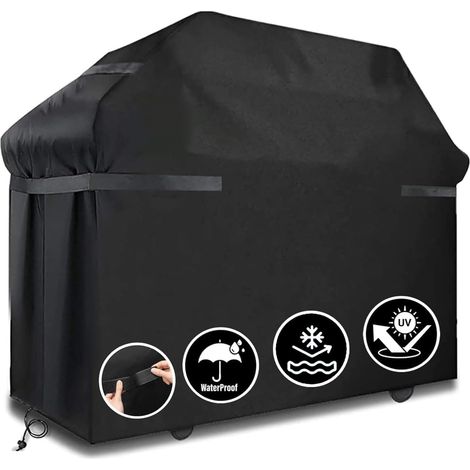 Housse de Protection pour Barbecue Imperméable, 420D Oxford Résistante aux Intempéries, Respirante Anti-Déchirure, Format Universelle 117x61x117 cm
