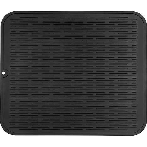 Large Dish Drying Mat - Thick Sink Mat for Quick Drying, 60 x 40 cm Drying Mat with Sponge Brush, Foldable Dish Drainer - Non-Slip (1/5)