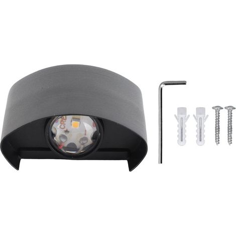 Applique murale LED étanche et décorative en alliage d'aluminium noir pour extérieur, 110-265 V, lumière chaude (1/5)