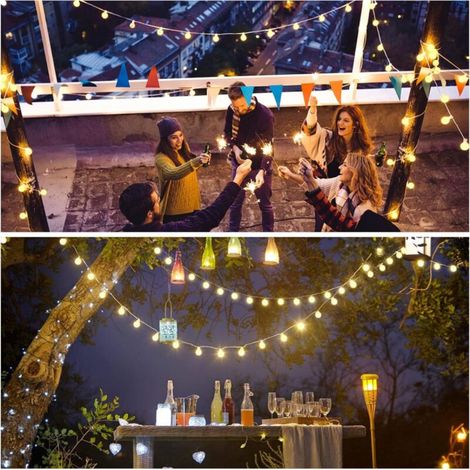 Guirlande lumineuse de Noël 100 LED connectables pour intérieur et chambre, blanc chaud, avec télécommande (1/5)