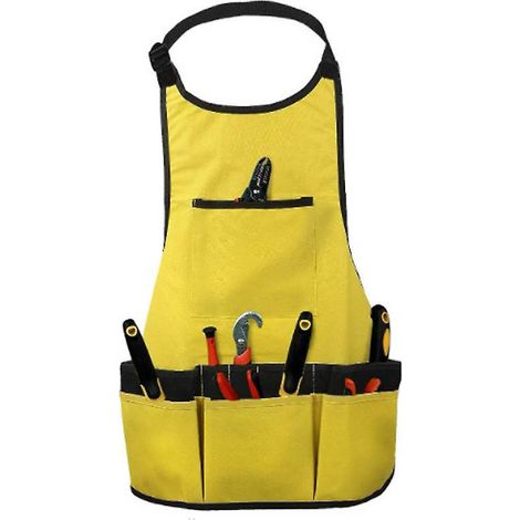 un Jaune Tablier De Jardin En Tissu Oxford Paississement Outils De Jardin Ceinture Multifonction Tanche Rsistant  L'usure Pour Femmes Hommes (1/5)