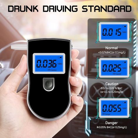 Etilometro elettronico, tester digitale portatile per alcol con display LCD, sensore a semiconduttore ad alta sensibilità (1/4)