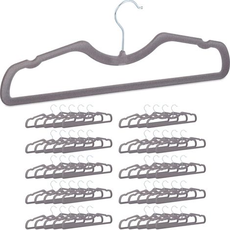 Set of 50 flocked coat hangers