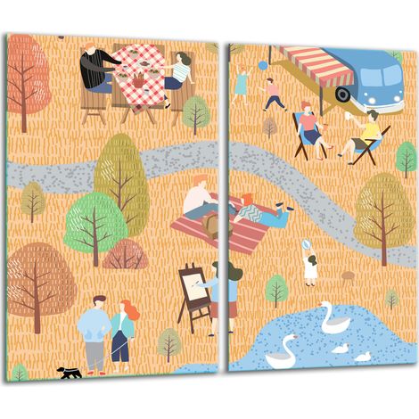 Planche à découper en verre 2 x 30 x 52 cm, décoration (1/5)
