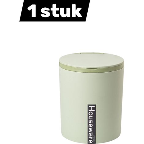 Mini poubelle de bureau en PP épais avec couvercle rabattable pour bureau maison chambre et espace de travail 1 pièce couleur verte (1/5)